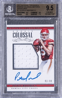 2017 Panini National Treasures Rookie Colossal Signatures #7 Patrick Mahomes Signed Jersey Patch Rookie Card (#93/99) - BGS GEM MINT 9.5/BGS 10